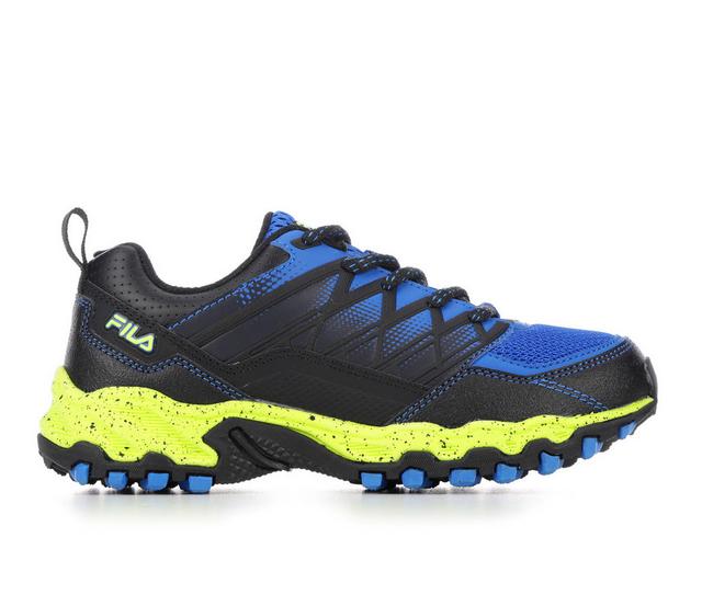 Boys' Fila Little Kid & Big Kid Reignite Trail Running Shoes in Blue/Blk/Yellow color