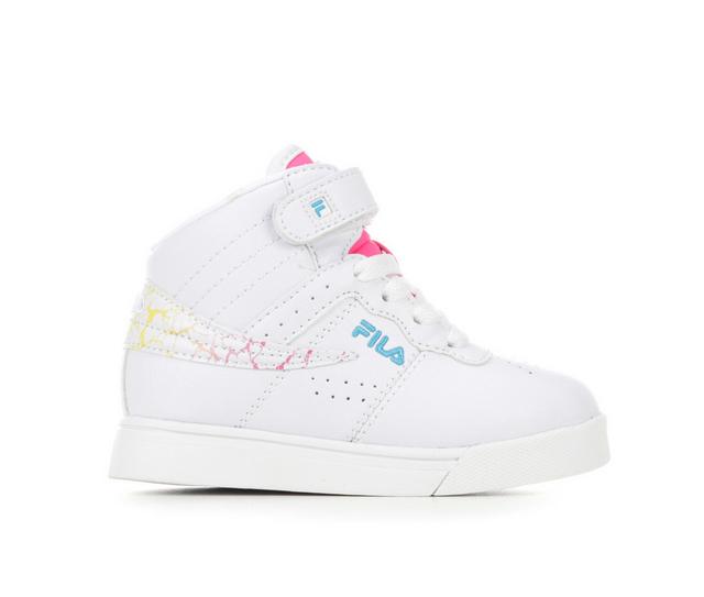 Girls' Fila Infant & Toddler Vulc 13 Crackle Sneakers in Wht/Wht/Multi color