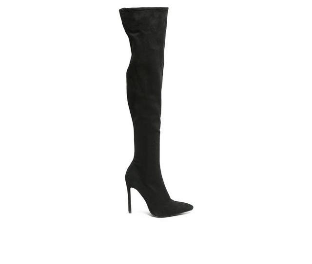 Women's London Rag Madman Knee High Stiletto Boots in Black color