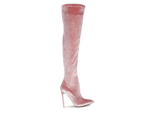 Women's London Rag Madman Knee High Stiletto Boots in Rose color