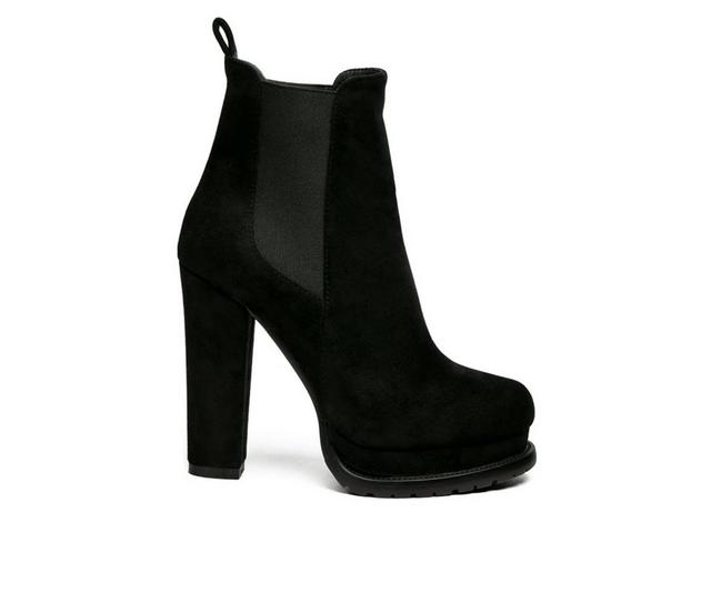 Women's London Rag Spire Platform Block Heel Booties in Black color