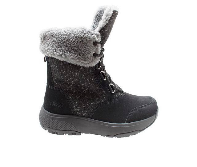 Women's Winter Tecs Fleece Lace Winter Boots in Black color