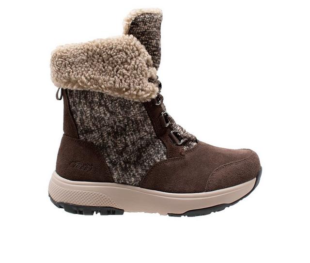 Women's Winter Tecs Fleece Lace Winter Boots in Brown color