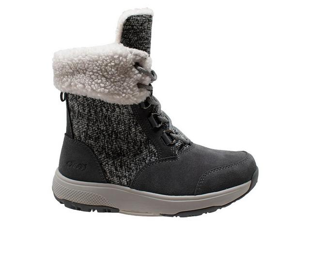 Women's Winter Tecs Fleece Lace Winter Boots in Grey color