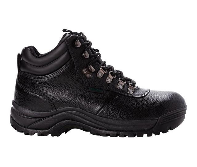 Men's Propet Cliff Walker Waterproof Hiking Boots in Black color