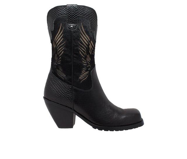 Women's RideTecs 11" Laser Eagle Western Boots in Black color