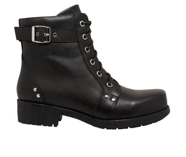 Women's RideTecs 7" Biker Moto Booties in Black color