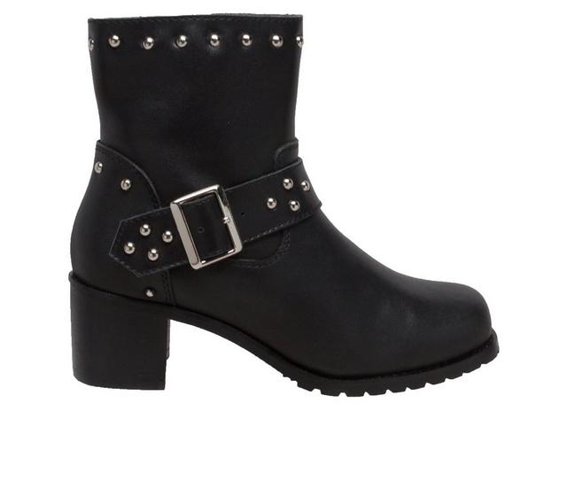 Women's RideTecs 6" Heeled Buckle Biker Booties in Black color