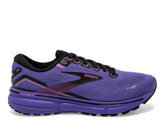 Women's Brooks GHOST 15 Running Shoes in purple pink color