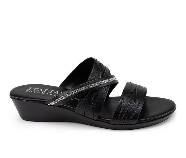 Women's Italian Shoemakers Hollis Wedge Sandals in Black color