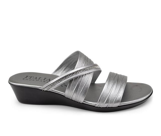 Women's Italian Shoemakers Hollis Wedge Sandals in Grey color