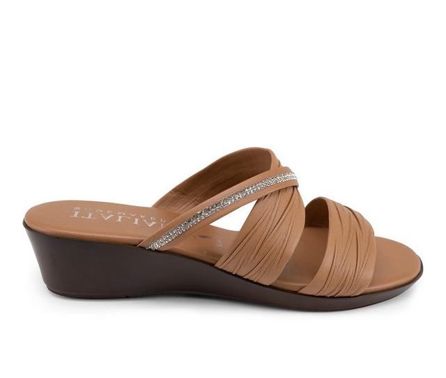 Women's Italian Shoemakers Hollis Wedge Sandals in Tan color