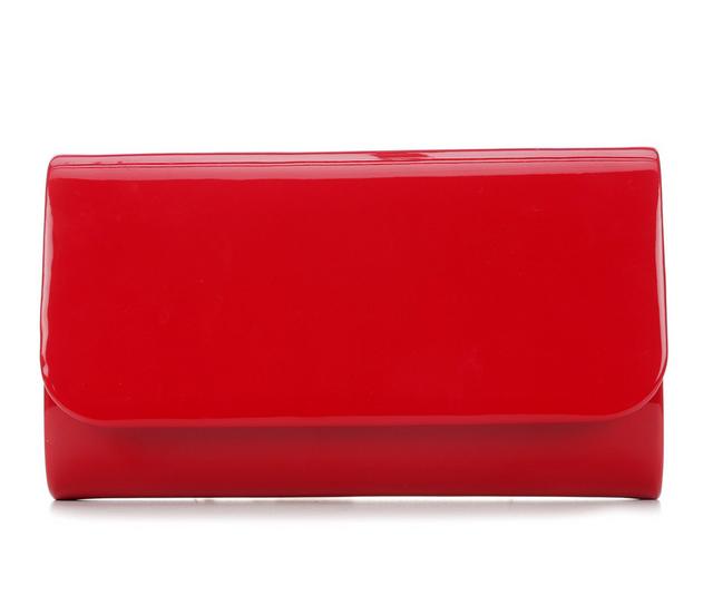 Four Seasons Handbags Patent Envelope Clutch Handbag in Red color