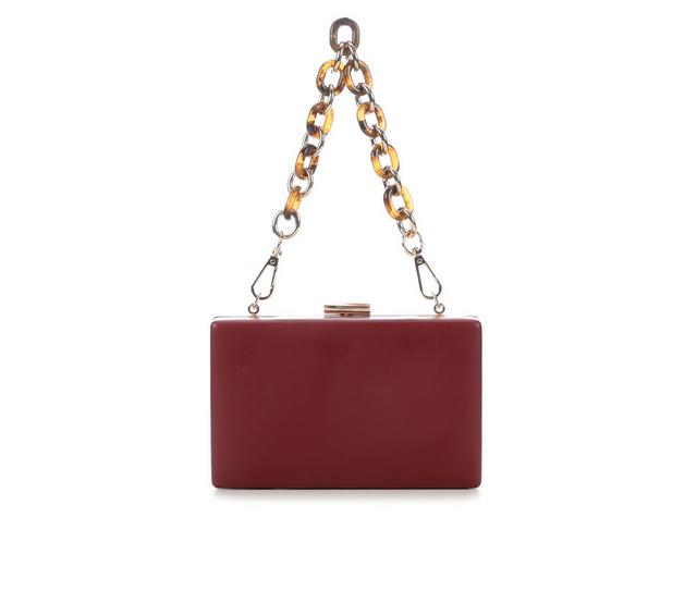 Vanessa Square Frame Mini Handbag in Burgundy color