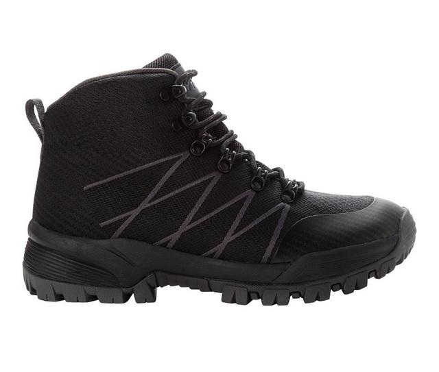 Men's Propet Traverse Waterproof Hiking Boots in Black/Dk Grey color