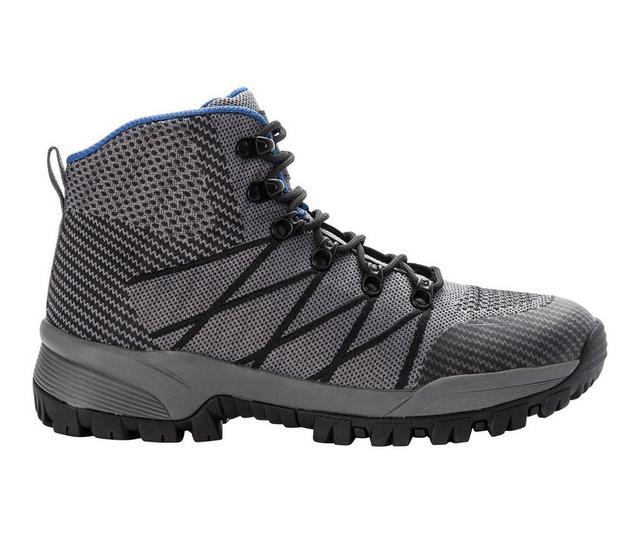 Men's Propet Traverse Waterproof Hiking Boots in Grey/Black color