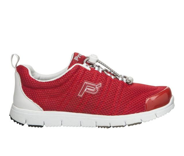 Women's Propet Travel Walker II Walking Shoes in Red Mesh color