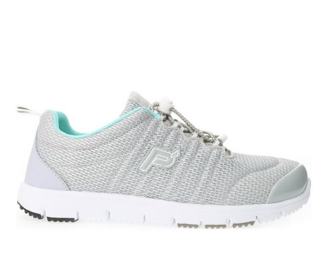 Women's Propet Travel Walker II Sneakers in Grey/Mint color