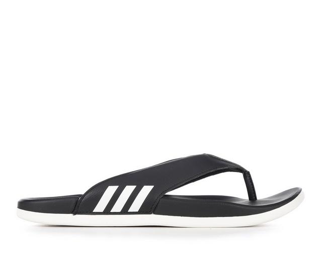 Women's Adidas Adilette Comfort Flip-Flops in Blk/Wht/Blk color