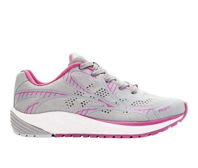Women's Propet One LT Running Sneakers in Grey/Berry color