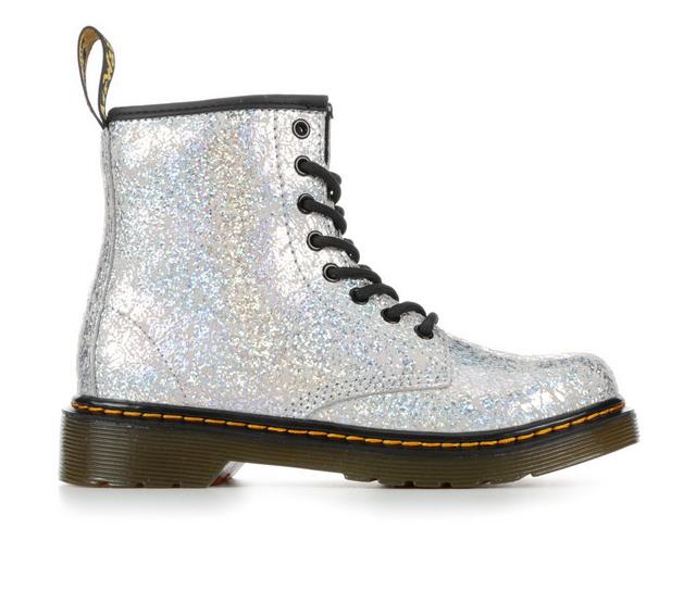 Girls' Dr. Martens Big Kid 1460 Grey Disco Crinkle Boots in Grey color