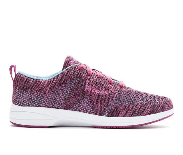 Women's Propet Washable Walker Evolution Slip Resistant Sneakers in Berry/Blue color