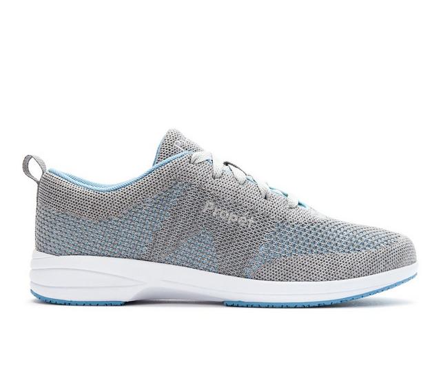 Women's Propet Washable Walker Evolution Slip Resistant Sneakers in Lt Grey/Lt Blue color