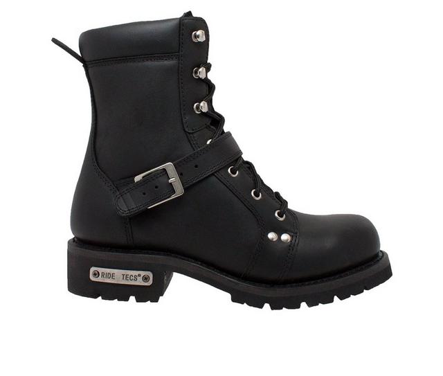 Men's RideTecs 8" Zipper Lace Boots in Black color