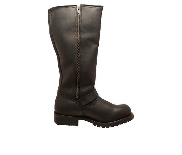 Men's RideTecs 16" Engineer Zipper Biker Boots in Black color