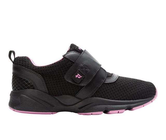 Propet Stability X Strap Sneakers in Black/Berry color