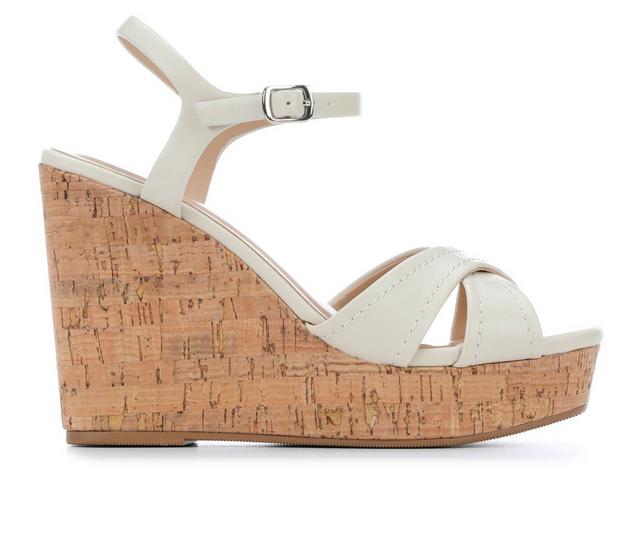 Women's Y-Not Doris Platform Wedges in Bone color