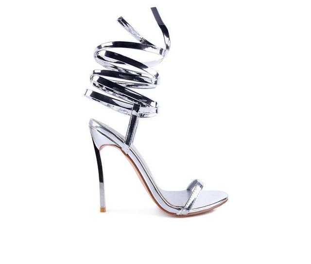 Women's London Rag Smacker Stiletto Dress Sandals in Silver color