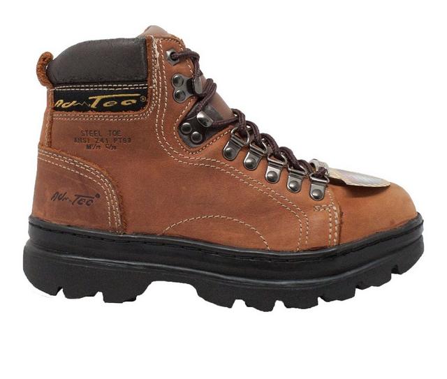 Women's AdTec 6" Steel Toe Work Boots in Brown color