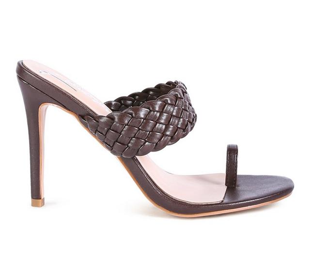 Women's London Rag High Perks Dress Sandals in Espresso color