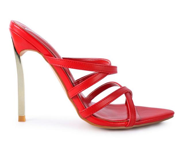 Women's London Rag Nightclub Stiletto Dress Sandals in Red color