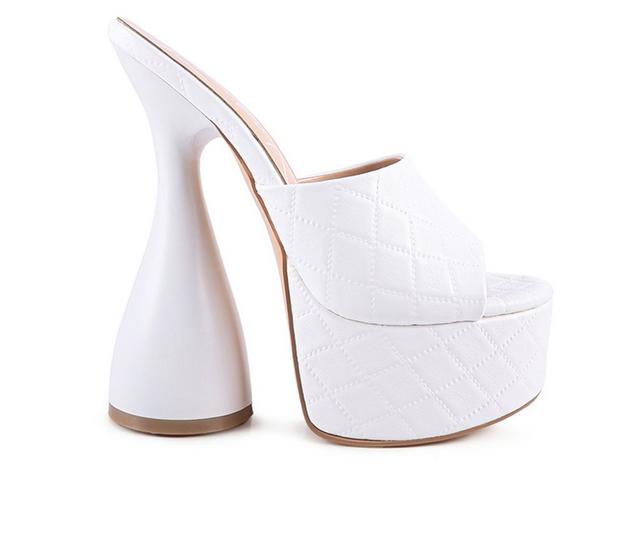 Women's London Rag Oomph Platform Dress Sandals in White color