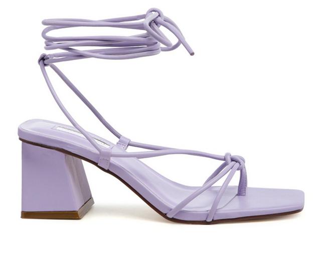 Women's London Rag Spruce Dessert Block Heel Dress Sandals in Lilac color