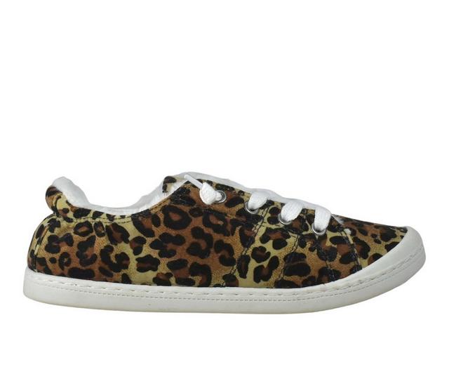 Women's Shaboom Canvas with Long Fur Sneakers in Leopard color