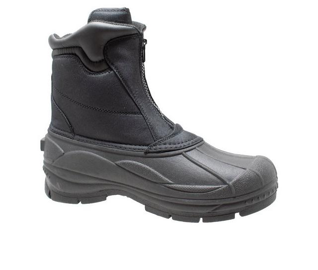 Men's Winter Tecs Durable Nylon Winter Zip Winter Boots in Black color