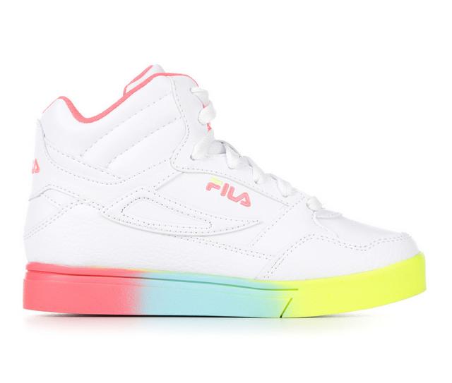 Girls' Fila Little Kid & Big Kid Everge Multi Sneakers in Wht/Pink/Ylw color