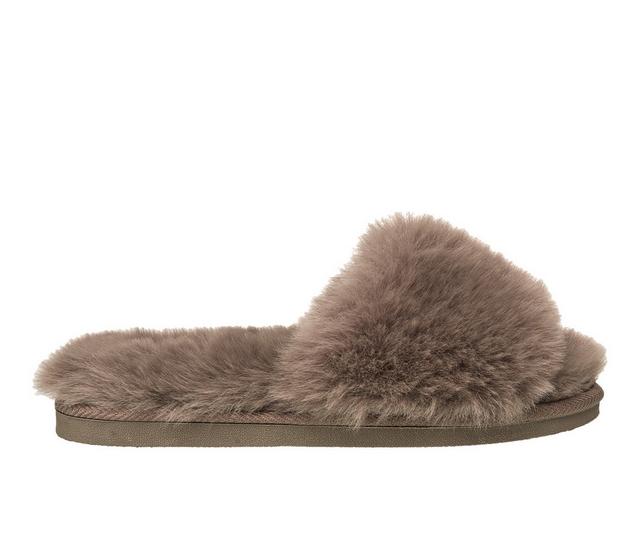 Nine West Faux Fur Slide Slippers in Khaki color
