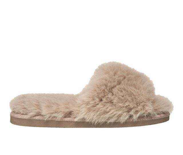 Nine West Faux Fur Slide Slippers in Tan color