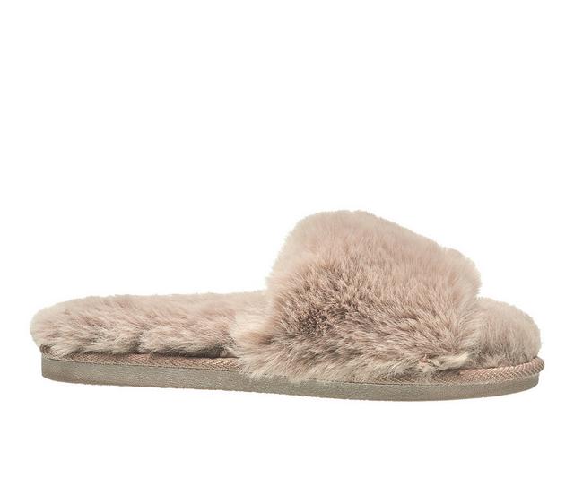Nine West Faux Fur Slide Slippers in Taupe color