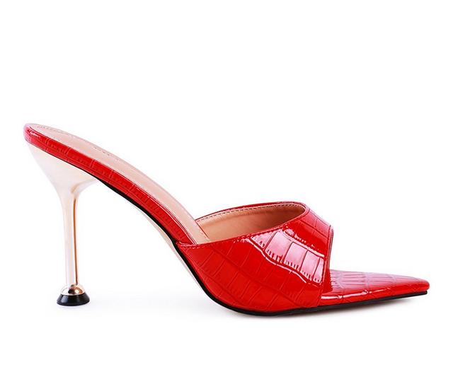 Women's London Rag French Cut Dress Sandals in Red color
