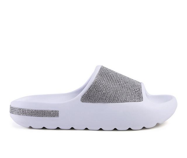Women's London Rag Dumba Slide On Sandals in White color