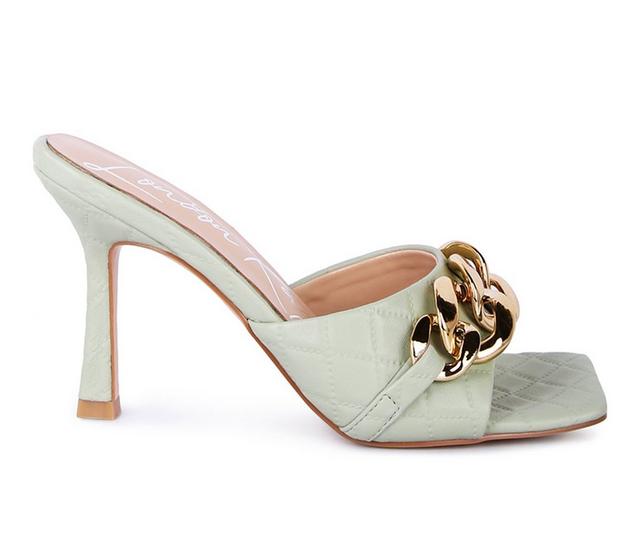 Women's London Rag Mermaid Stiletto Dress Sandals in Mint color