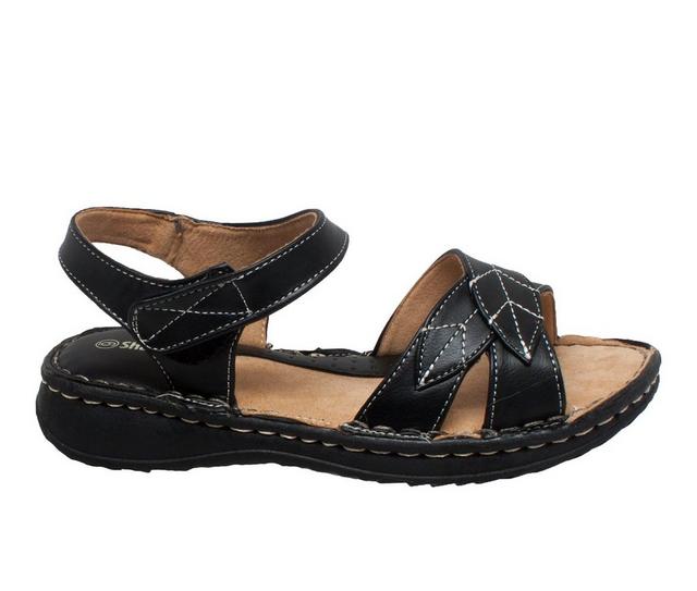 Women's Shaboom Ankle Strap Comfort Sandals in Black color