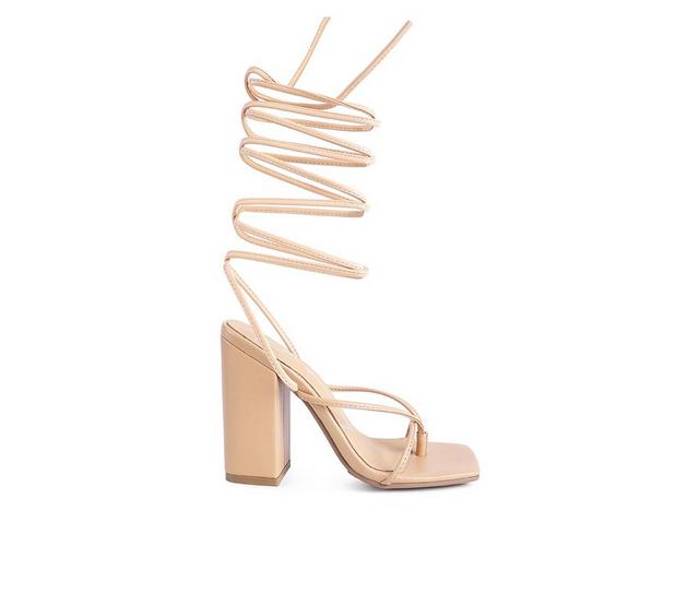 Women's London Rag Dance Block Heel Dress Sandals in Macchiato color