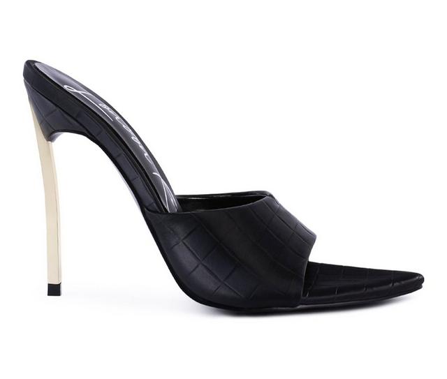 Women's London Rag Bottoms Up Stiletto Dress Sandals in Black color