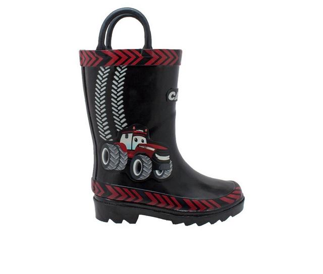 Kids' Case IH Toddler 3D Big Red Rain Boots in Black color